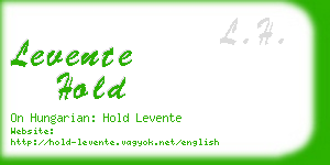 levente hold business card